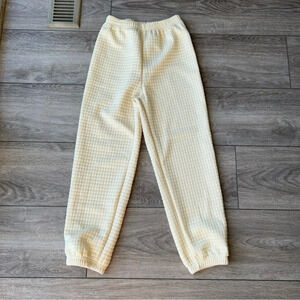 Shein  Cream Plaid Textured Quilted Jogger Pants